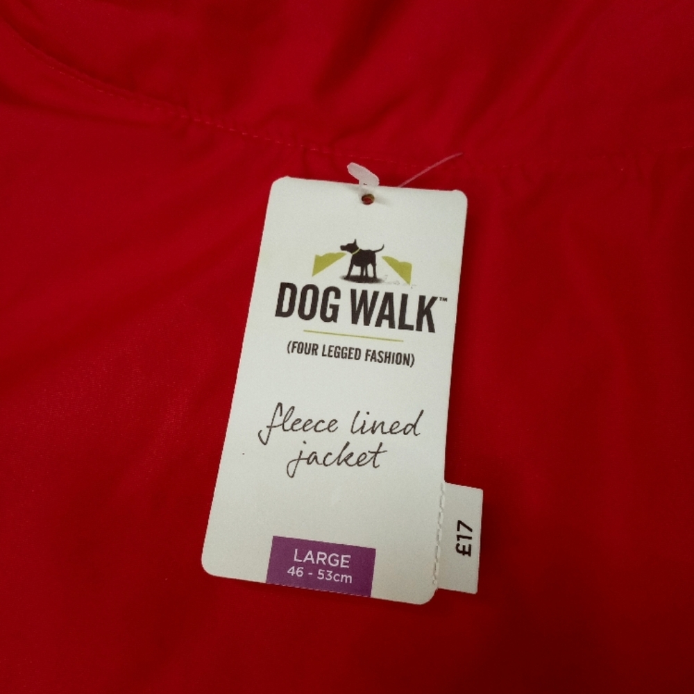 NWT 🐕‍🦺 L Fleece Lined, Water Resistant, Red Dog Coat | Size LARGE - Picture 3 of 8